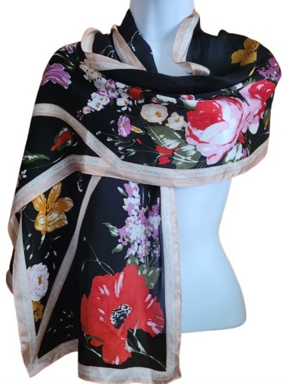J'adore Les Fleurs Silk Floral Lightweight Scarf